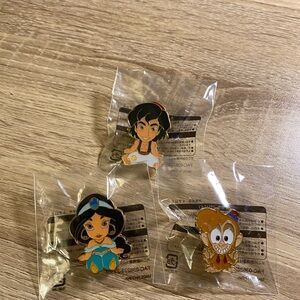 Tokyo Disney Abu Bazaar Pin Set: Aladdin, Jasmine, and Abu